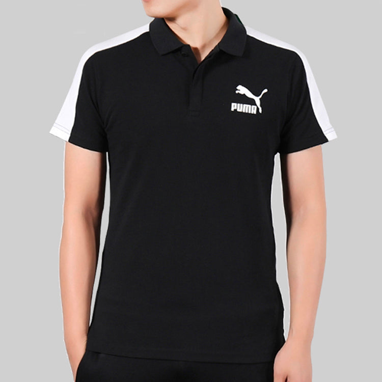 PUMA Iconic T7 Polo Shirt 'Black White' 598250-01
