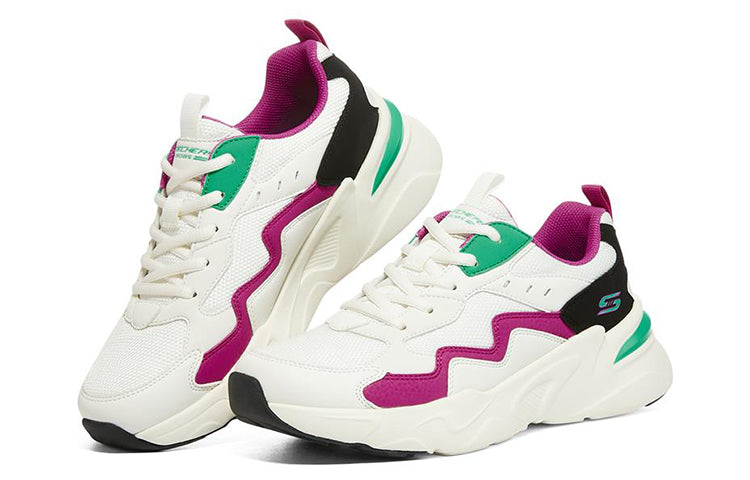 (WMNS) Skechers Bobs Bamina 'White Green Pink' 117044-WPTQ