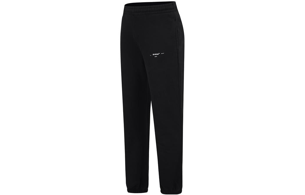 Men's Off-White Logo Printing Solid Color Casual Long Pants/Trousers Black OMCH022R20D250171001