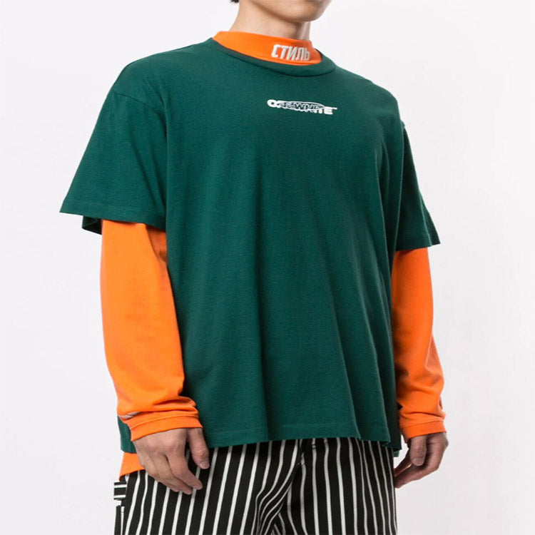 Off-White Back Large Logo Printing Green OMAA038E20JER0015701