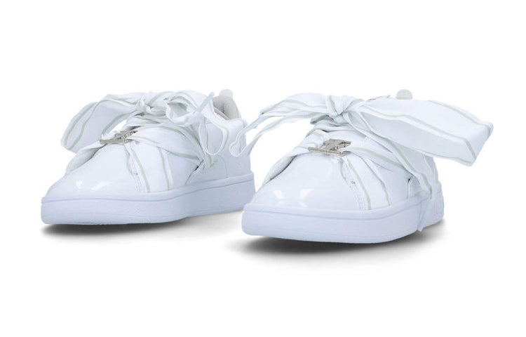 PUMA Smash V2 Buckle Patent Leisure Sneakers K White 369717-03