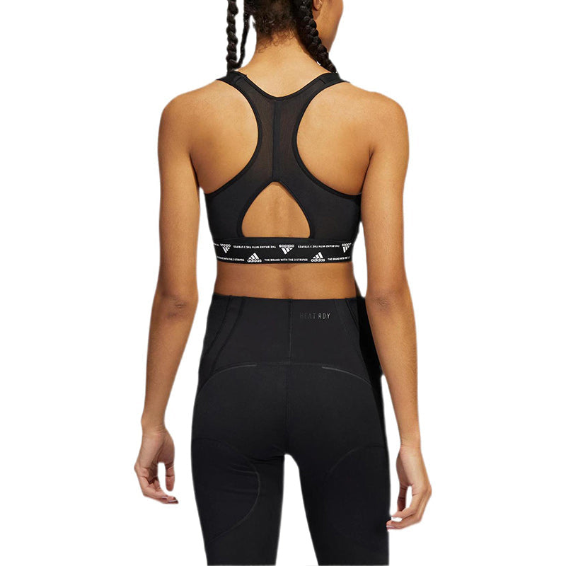 (WMNS) adidas Powerreact Training Medium Support 3-Stripes Bra Asia Sizing 'Black' HC7889