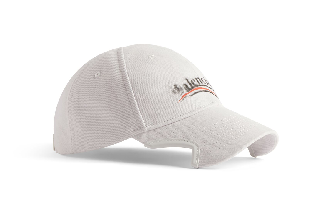 Balenciaga Political Stencil Cap 'Off White Black' 788752410B29860