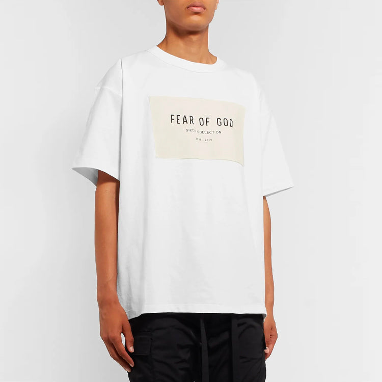 Men's Fear of God Alphabet Logo Printing White FOG-FW19-42