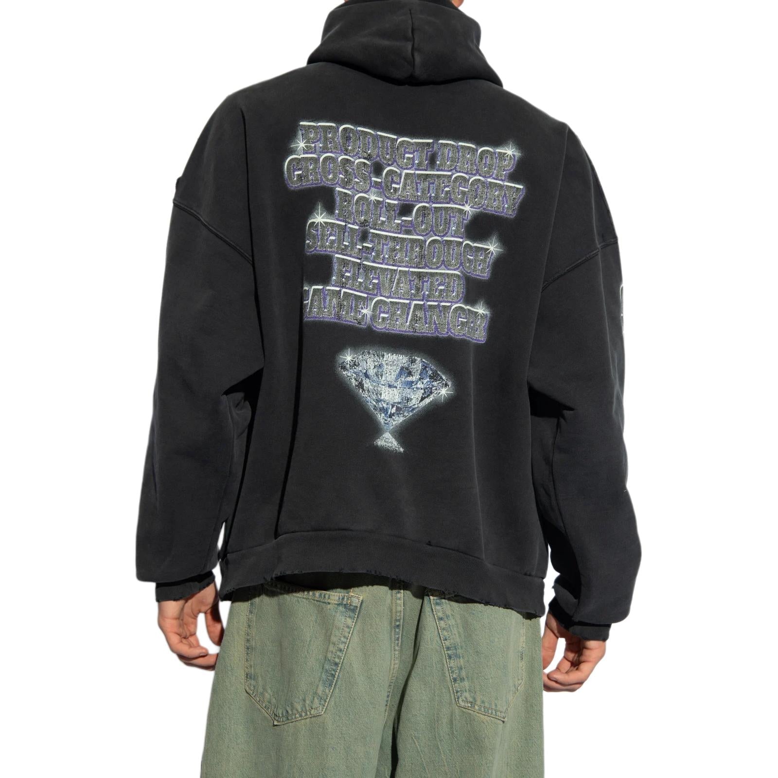 (WMNS) Balenciaga Snbn Hoodie 'Black' 739024TQVE71083
