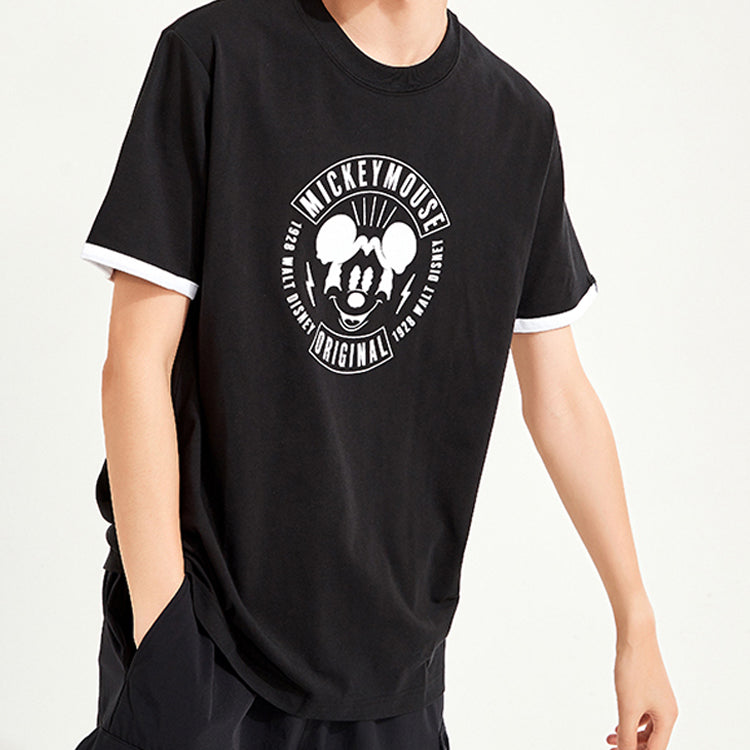 Li-Ning x Disney Crossover Mickey Avatar Printing Short Sleeve Couple Style Black AHSP223-3