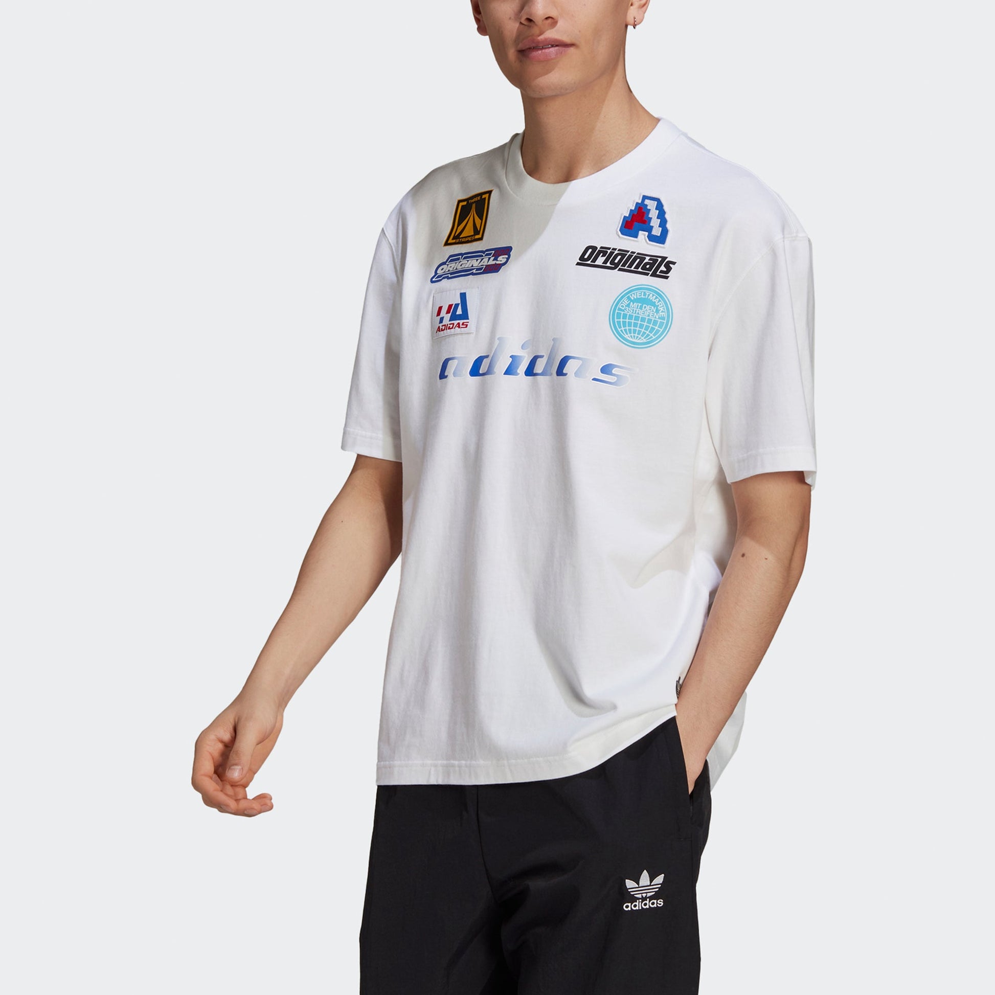 adidas originals MENS TGP SS Casual Sports Crew Neck Short Sleeve White HA4742