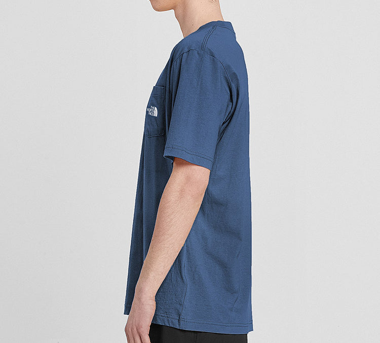 Men's THE NORTH FACE Classic Small Logo Printing Pocket Short Sleeve Blue 4NFN-HDC