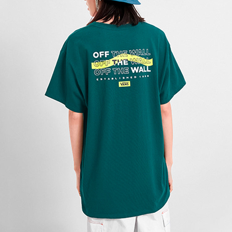 Vans Alphabet Printing Casual Short Sleeve Couple Style Green VN0A4BRPTTZ