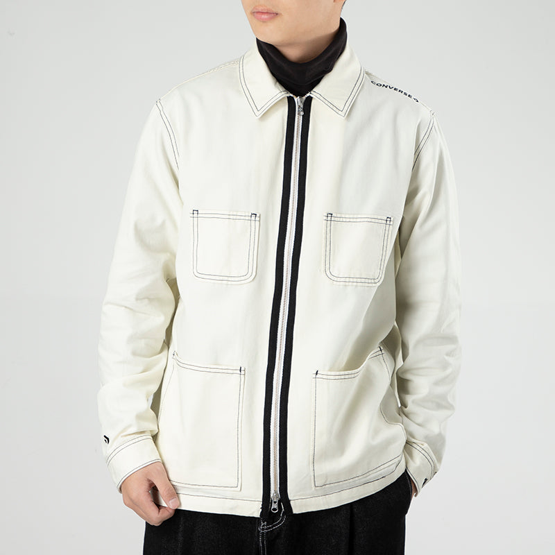 Converse Pocket Woven Long Sleeves Jacket Asia Sizing 'White' 10020896-A04