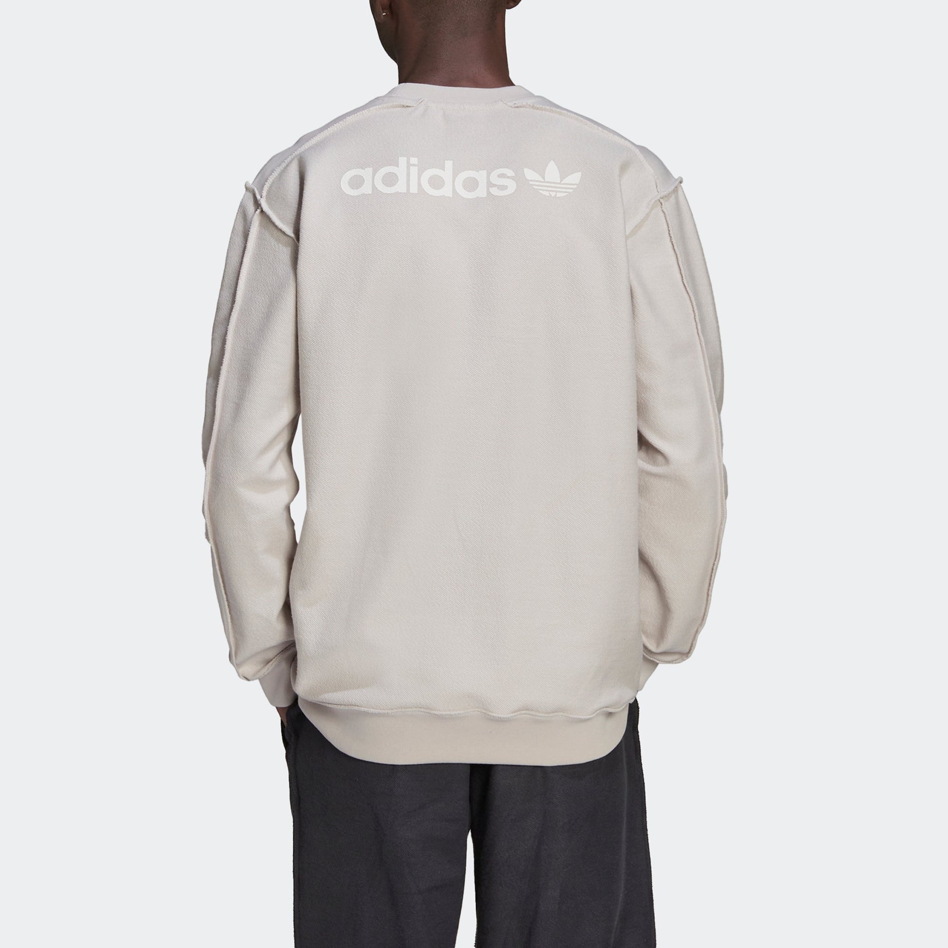 Men's adidas originals Round Neck Pullover Sports Gray Pearl Pink HP0438