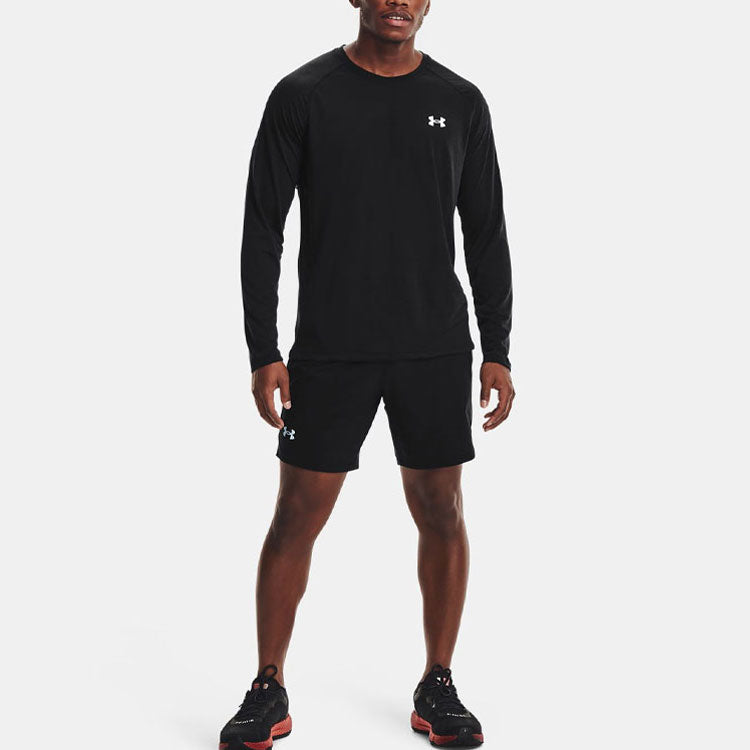 Men's Under Armour Streaker Logo Running Sports Long Sleeves Black 1361470-001