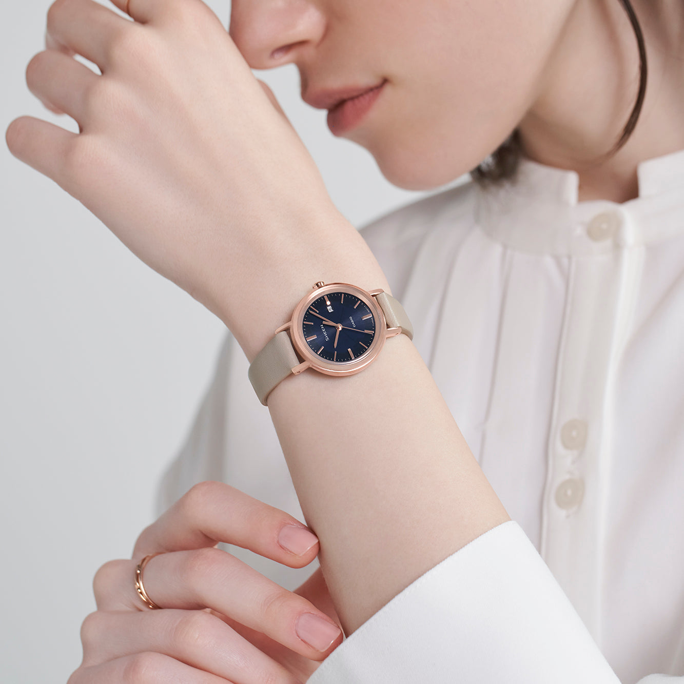 CASIO SHEEN Stylish Simplicity Thin and light Strap Student Watch Analog SHS-D300CGC-2APR