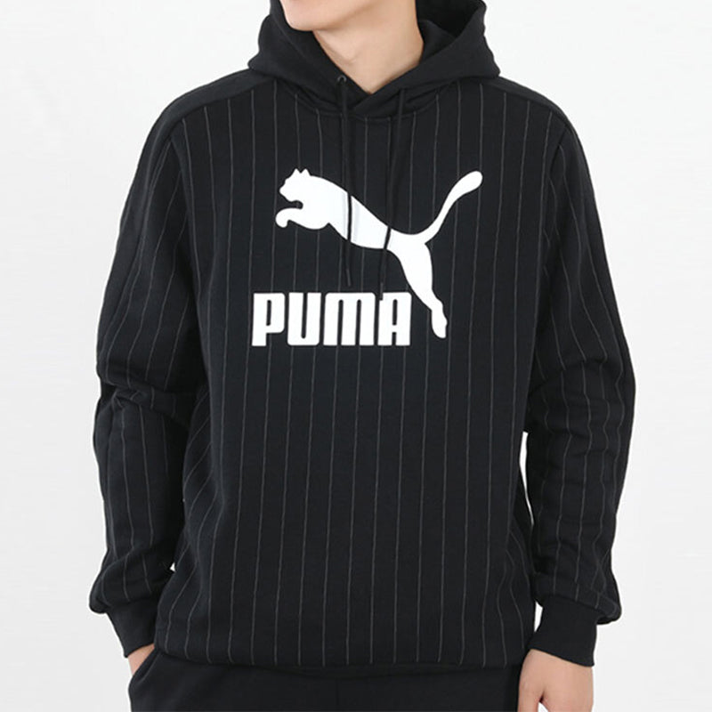 PUMA Pinstripe Aop Pullover Hoodie 'Black' 530179-01