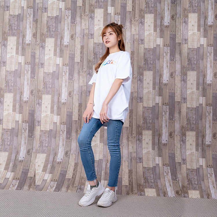 (WMNS) Off-White Tomboy Rainbow Logo Printing Short Sleeve Slim Fit White T-Shirt OWAA072R21JER0010184