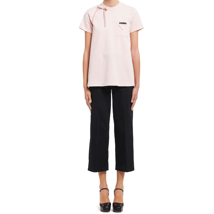 PRADA Cotton Satin Pink T-Shirt 39516G-1UIJ-F0VNM-S-201