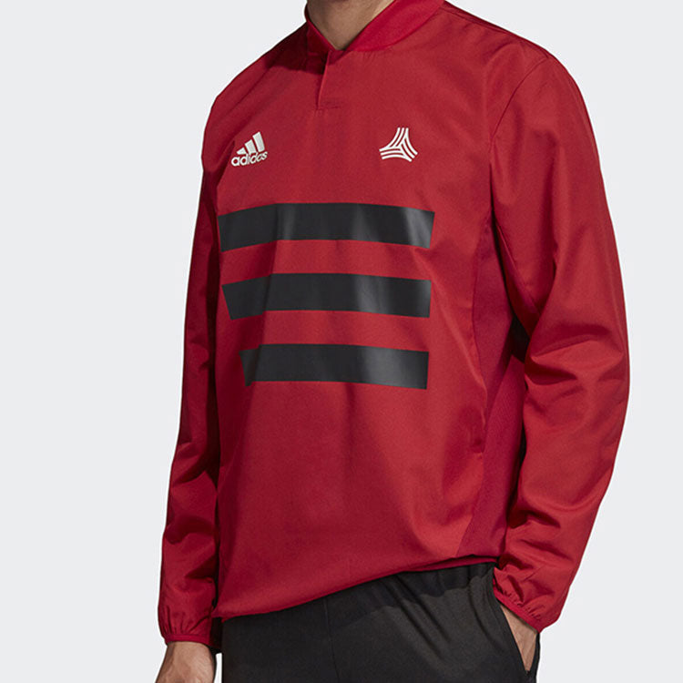 Men's adidas Casual Sports Pullover Long Sleeves Red T-Shirt DZ9594
