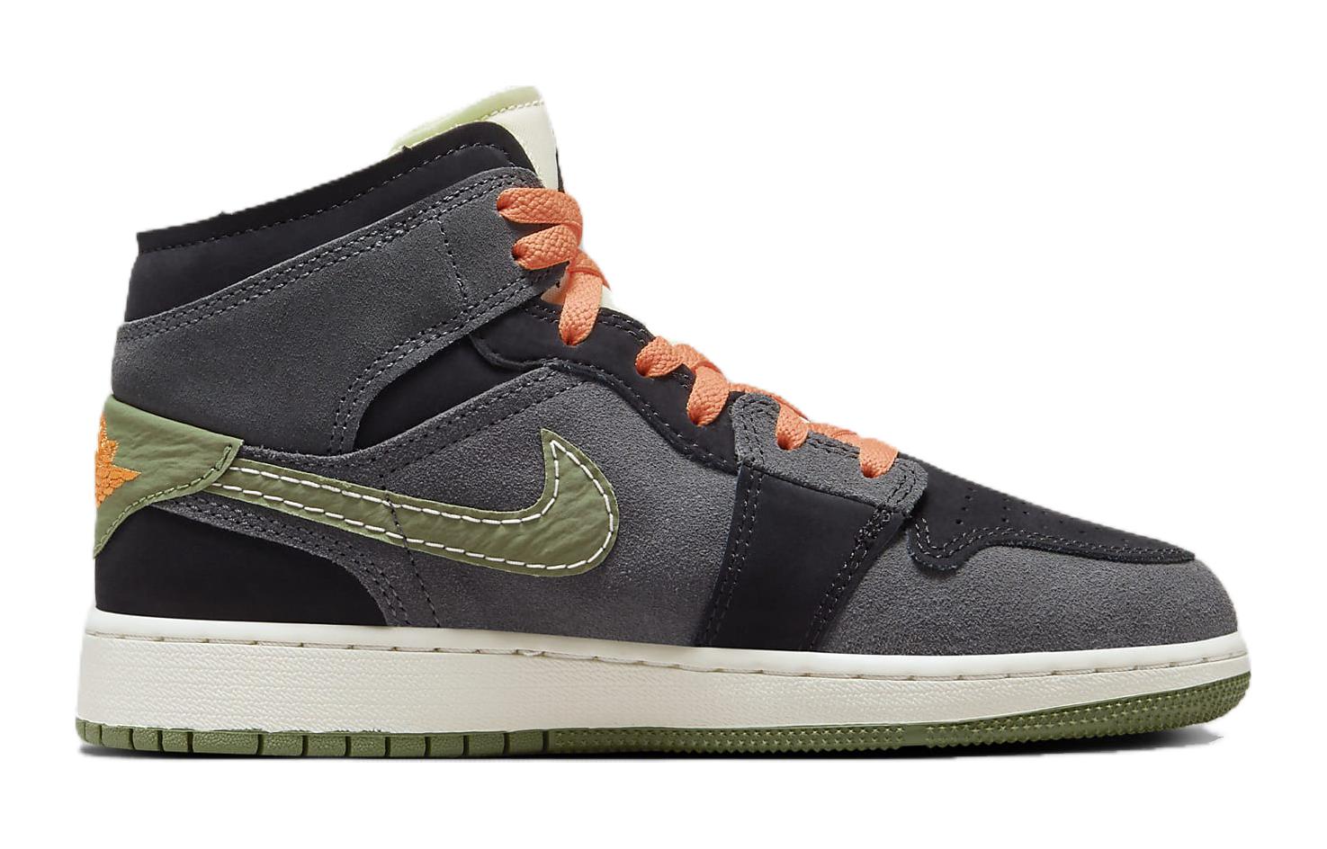 (GS) Air Jordan 1 Mid SE Craft 'Anthracite Light Olive' FD5847-003