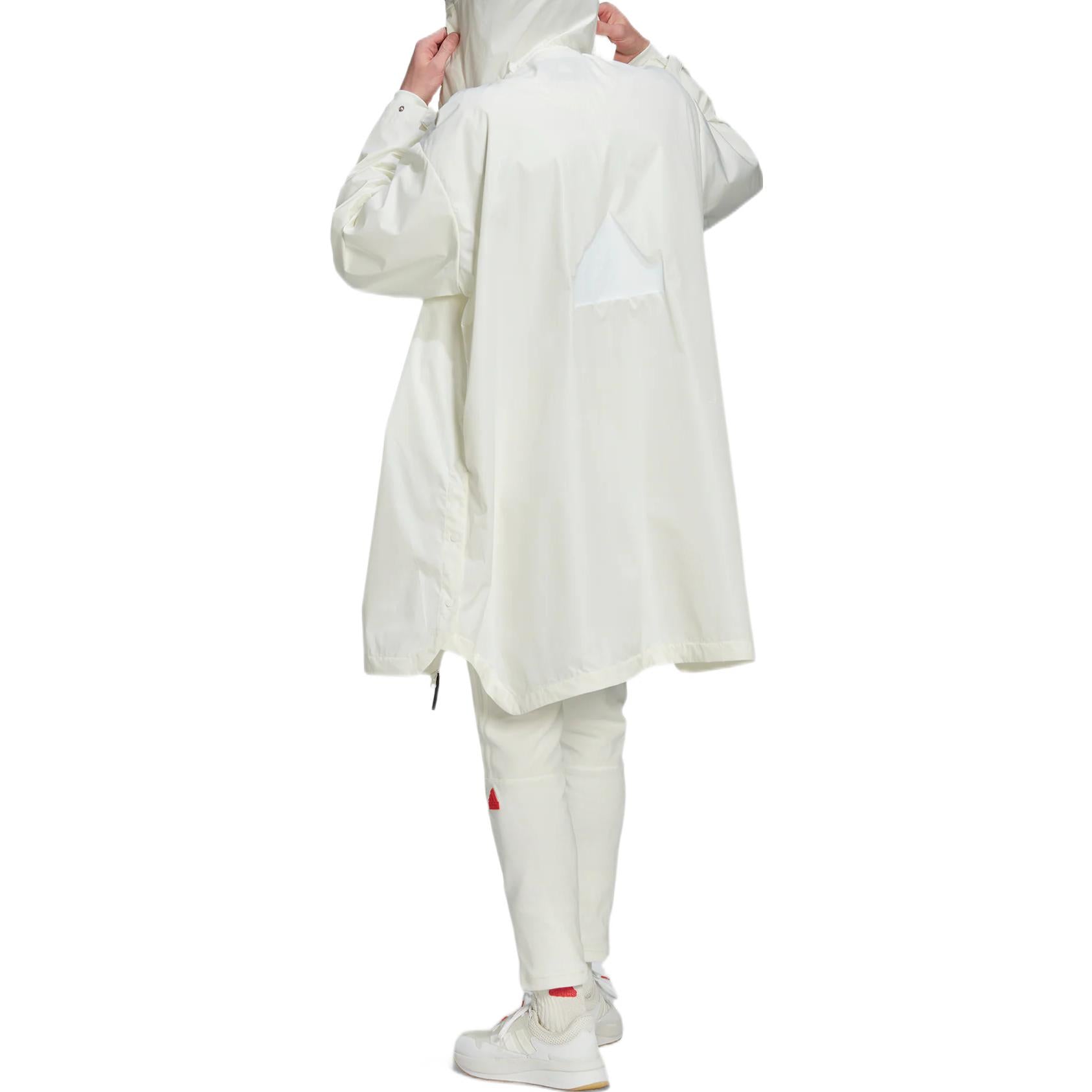Men's adidas Logo Solid Color Hooded Jacket Windbreaker White HN1943