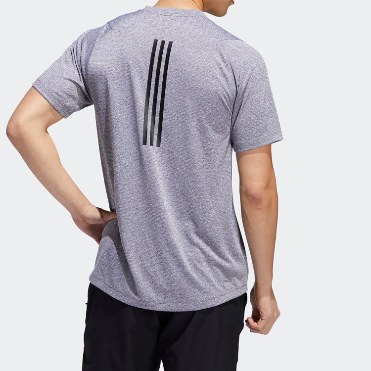 adidas Sports Round Neck Short Sleeve White Purple DZ8873