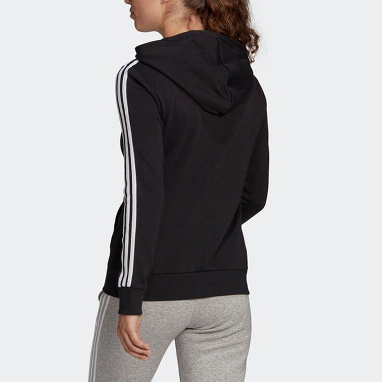 (WMNS) adidas Contrasting Colors Stripe Sports Hooded Jacket Autumn Black GL0792