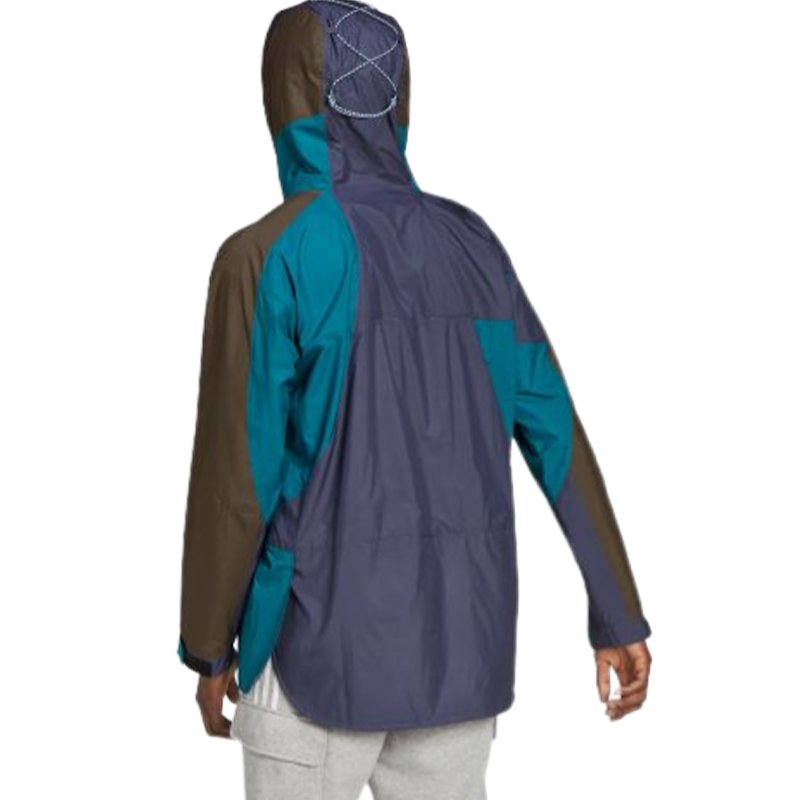 Men's adidas originals Contrasting Colors Sports Hooded Jacket Green Blue HF4803