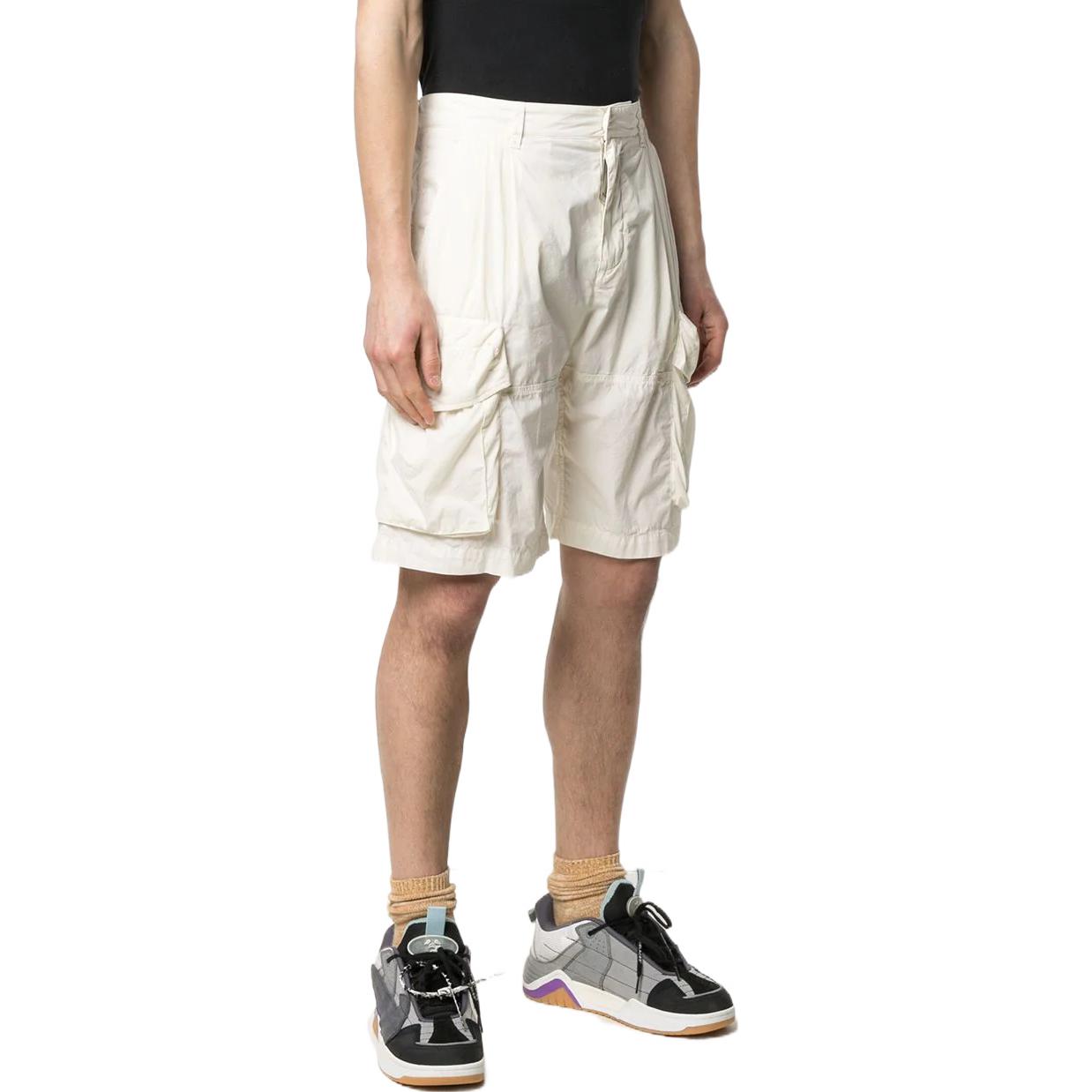 Men's Off-White Solid Color Casual Shorts White OMCB047R21FAB0017210