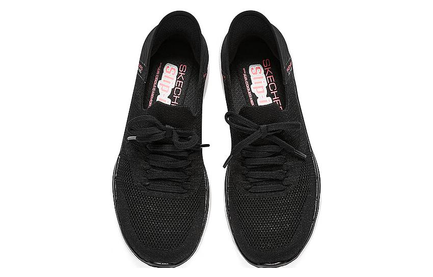 (WMNS) Skechers Go Walk 6 Lace Up 'Black Pink' 124568-BKHP