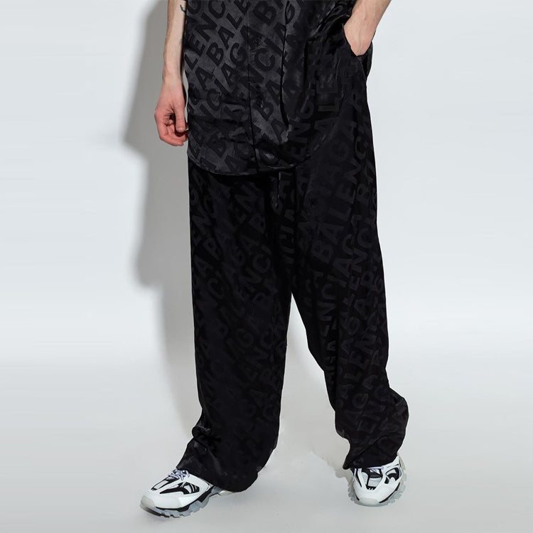 Balenciaga Logo Jacquard Trousers 'Black' 658883TLO581000