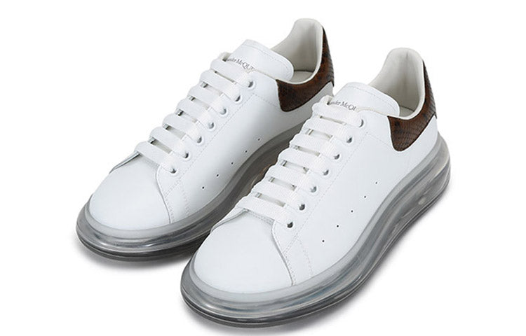 Alexander McQueen Oversized Transparent Sole Sneaker 'White Brown Crocodile' 645872WHZ4P9311