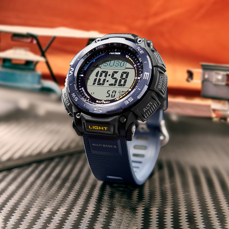 Men's CASIO PRO TREK Series Fashion Stylish Sports Waterproof Solar Powered Blue Watch Mens PRW-3400Y-2PR