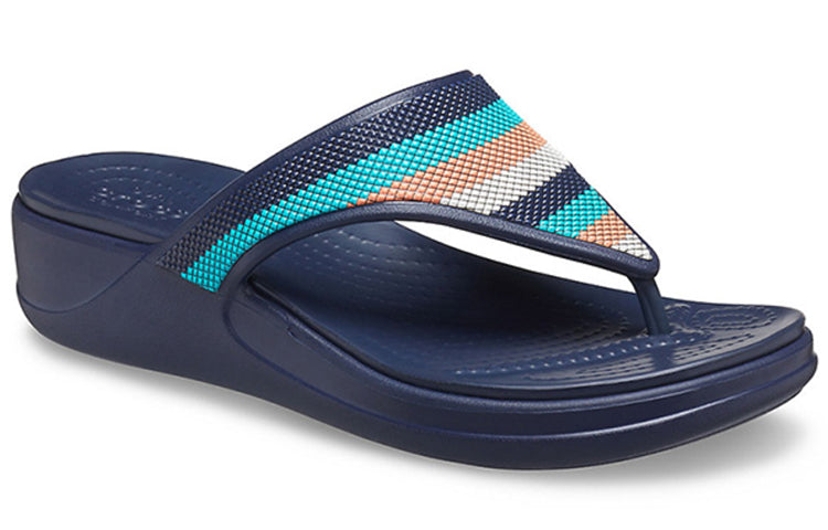 (WMNS) Crocs Monterey Bead Strap Wedge 'Dark Blue' 206641-4HQ