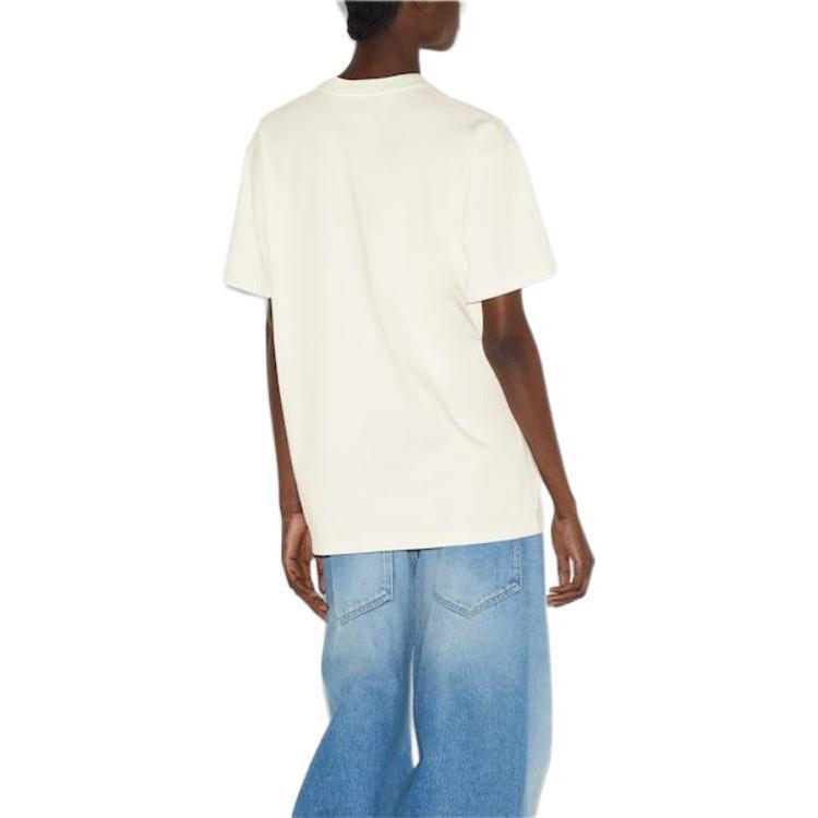 (WMNS) Gucci Cotton Jersey Printed T-Shirt 'Off White' 776596-XJGHP-9088