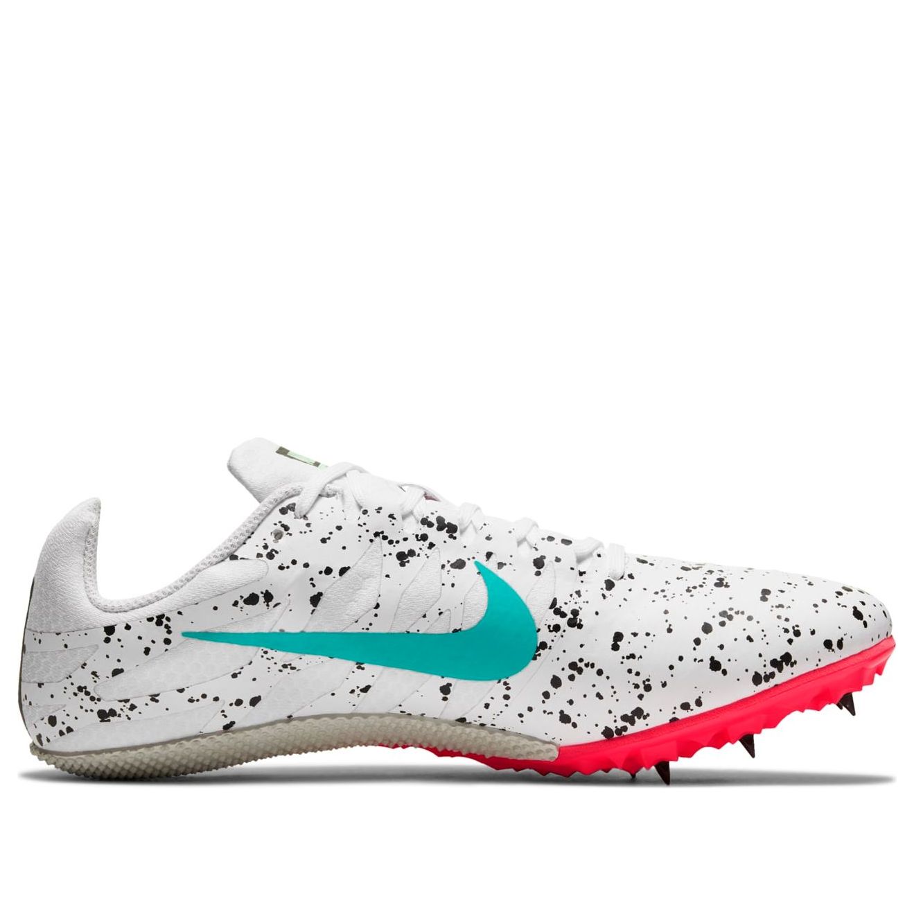 Nike Air Zoom Rival S 9 Spikes 'Paint Splatter White Crimson Jade' 907564-101