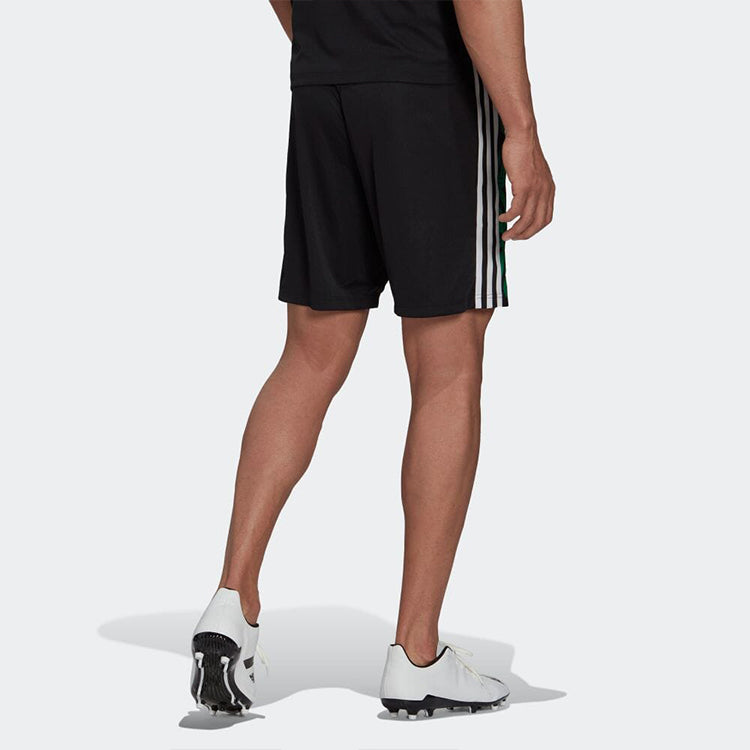 Men's adidas Pattern Printing Stripe Elastic Waistband Straight Shorts Black HG8336