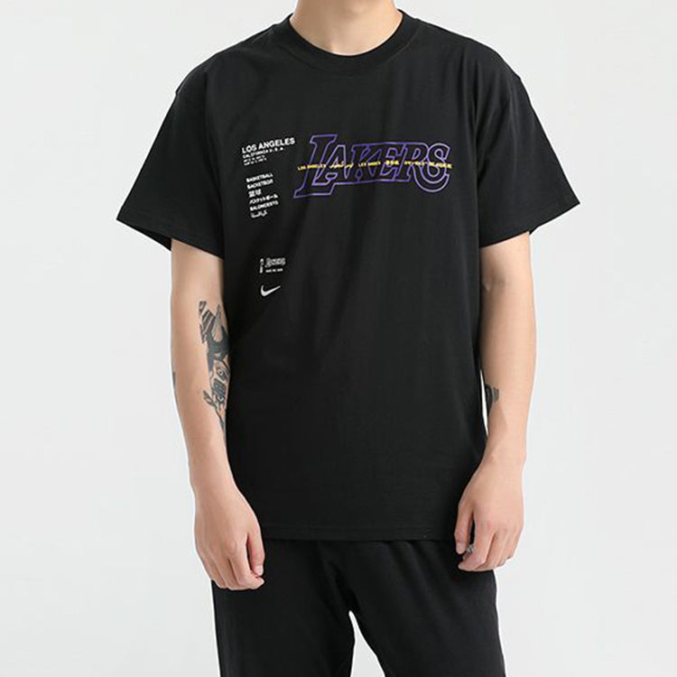 Nike NBA Courtside Los Angeles Lakers Short Sleeve Training Black CK8028-010