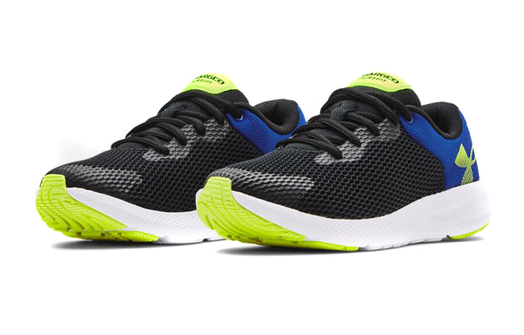 (GS) Under Armour Charged Pursuit 2 Big 'Black Blue' 3024484-003