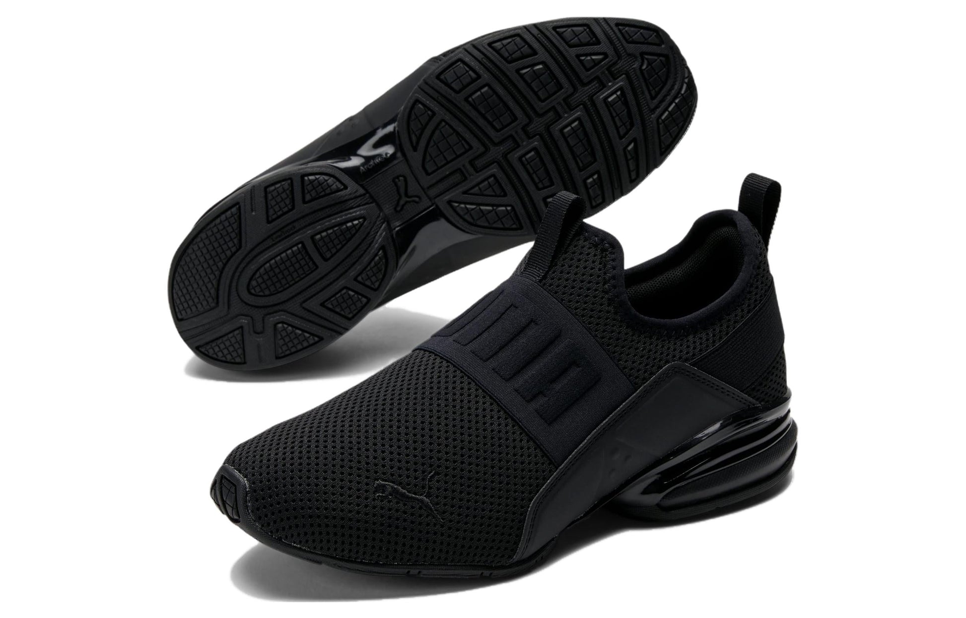 (WMNS) PUMA Axelion Slip-On 'Triple Black' 378341-02