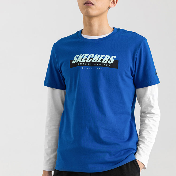 Men's Skechers Printing Short Sleeve t Blue C219M025-002U
