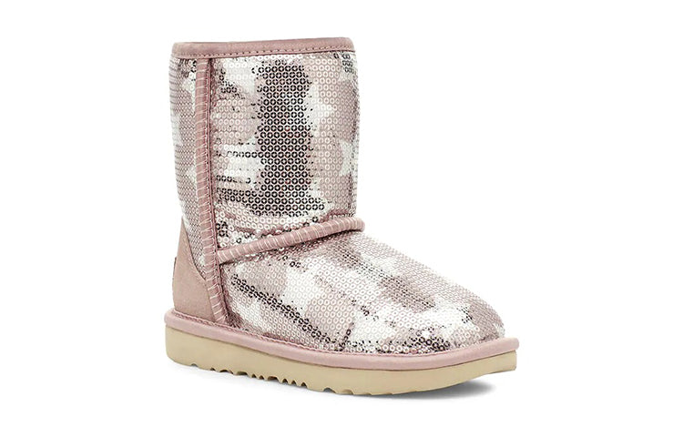 UGG Classic Short ll Sequin Star Big Boys Pink 1107988K-PCRY