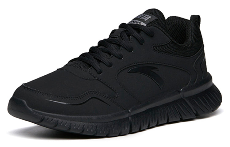 ANTA Running Series Sneakers Leather 'All Black' 912035527R-11