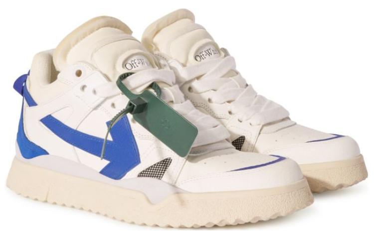 Off-White Sponge Mid-Top Sneakers 'White Blue' OMIA234F23LEA0010169