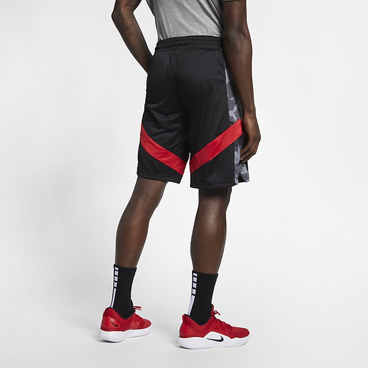 Nike Courtlines Pinted Basketball Shorts 'Black Red' AJ3906-010