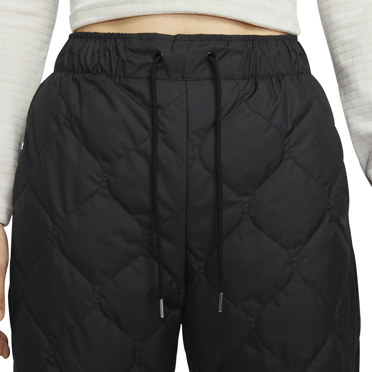 (WMNS) Nike Sportswear Essential High-waisted Quilted Waterproof Pants Asia Sizing 'Black' FB8723-010