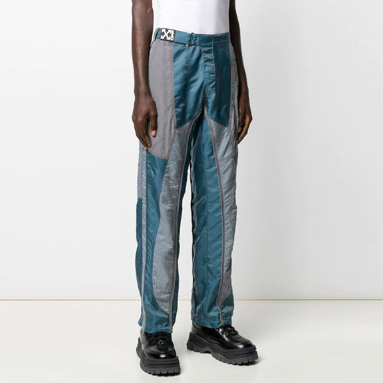 Off-White Splicing Straight Casual Long Pants Version Blue OMKF007S20I020350801