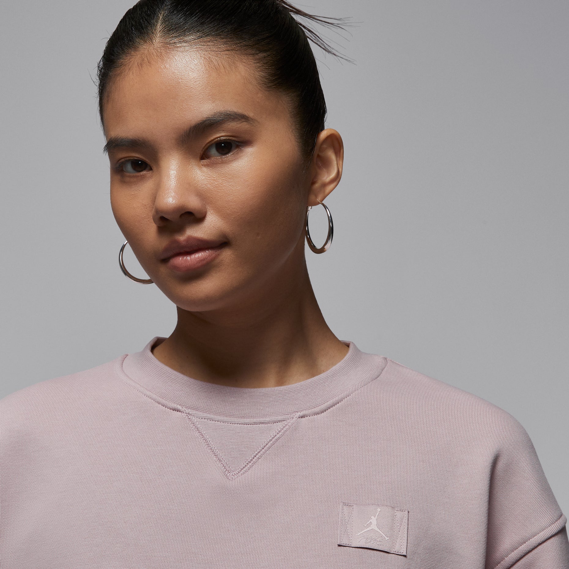 (WMNS) Air Jordan Flight Fleece Mid-Length Crew Neck Sweatshirt 'Particle Rose Red' IF1007-627