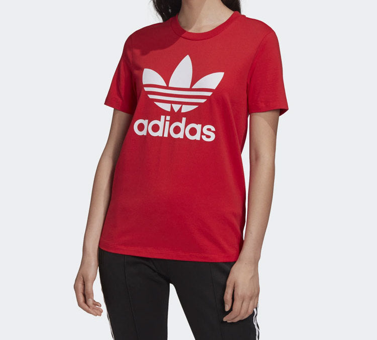 (WMNS) adidas originals TREFOIL TEE Sports Short Sleeve Red FM3302