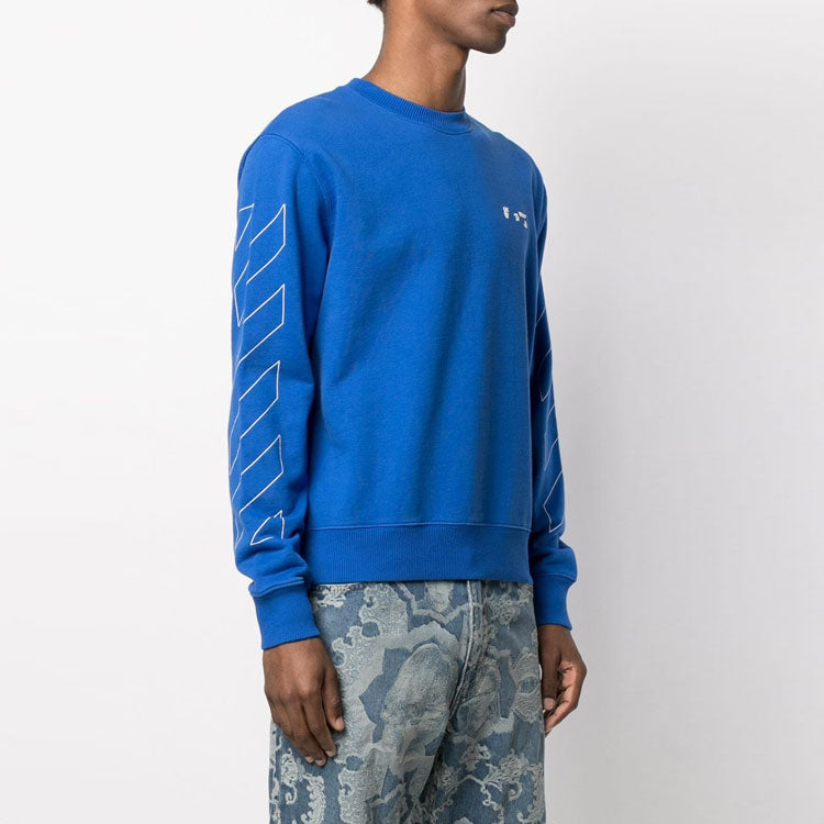 Off-White SS21 Round Neck Long Sleeves Version Blue OMBA025S21FLE0024501