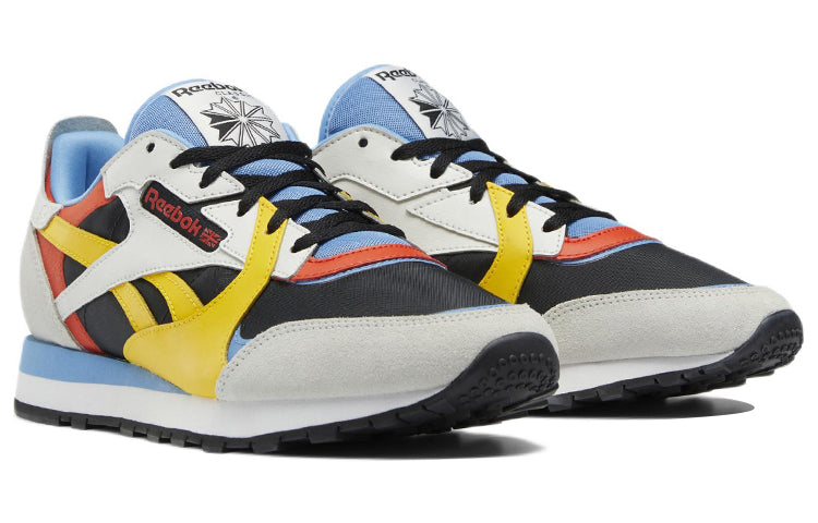 Reebok Classic Leather Retro Wear-resistant Gray Yellow GX2847