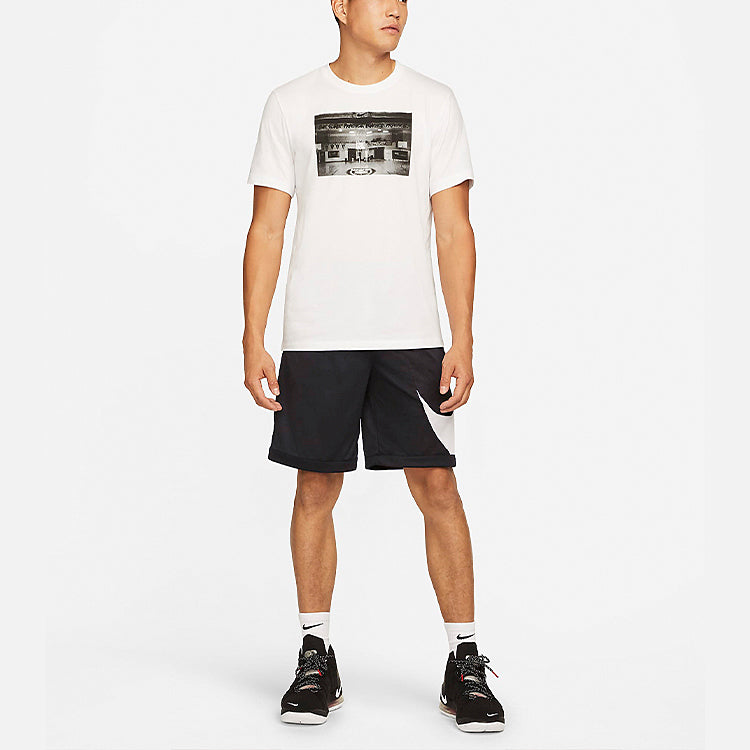 Nike Dri-FIT Large Logo Printing Basketball Sports Shorts Black DH6764-013